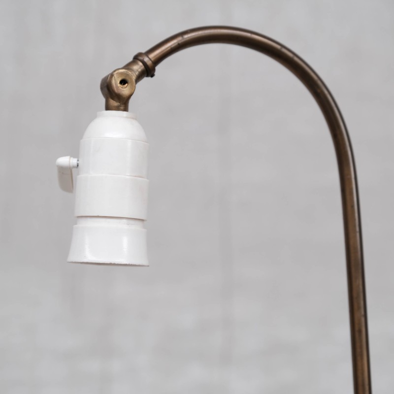 Lámpara de pie vintage regulable en latón, Dinamarca Años 50