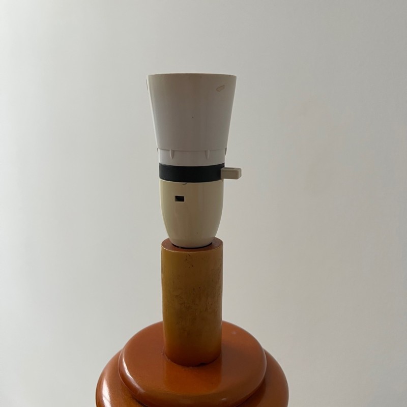 Lámpara de pie inglesa vintage de ratán y caña, años 90
