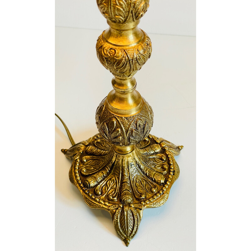 Vintage lamp in solid brass and fabric