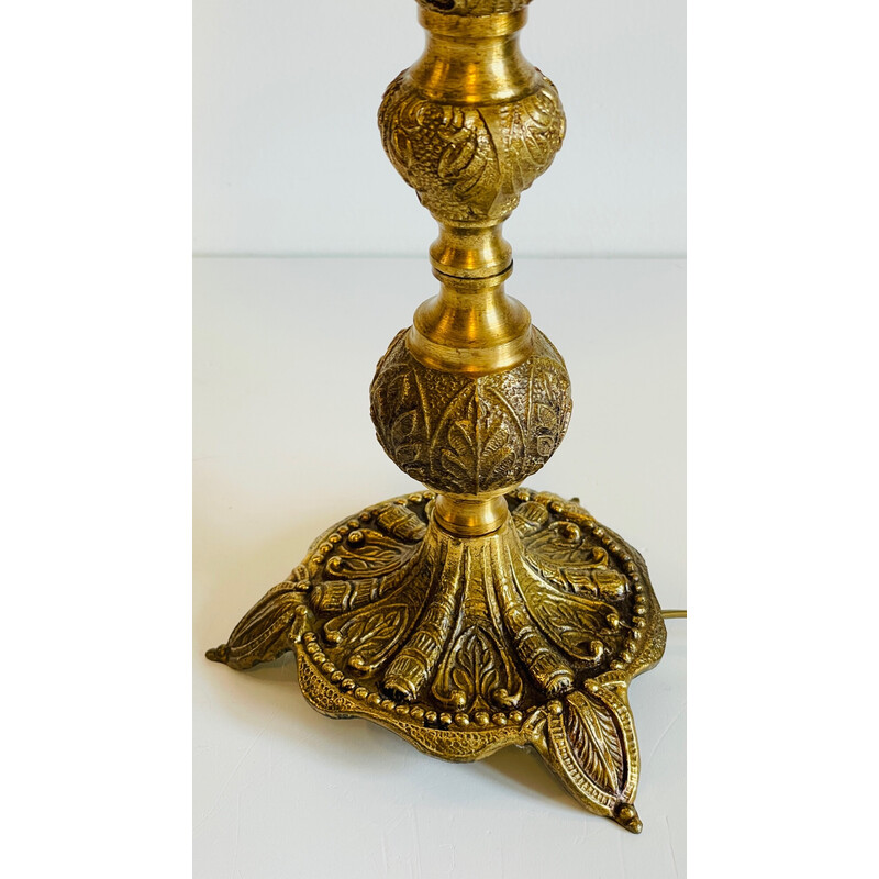 Vintage lamp in solid brass and fabric