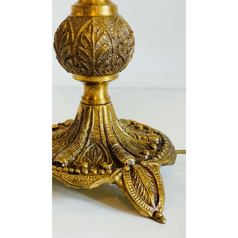 Vintage lamp in solid brass and fabric