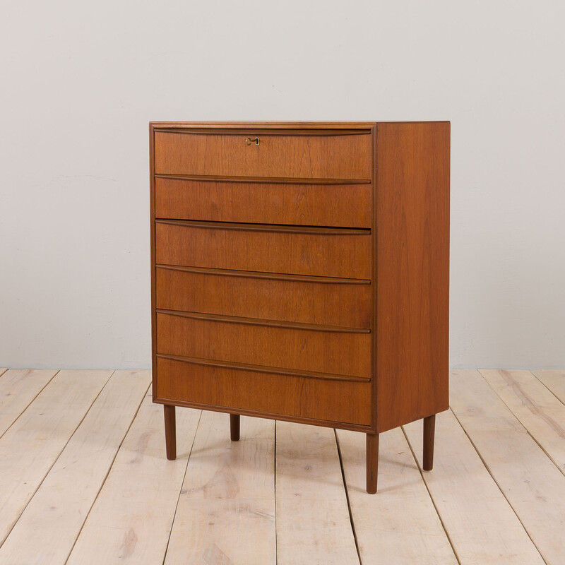 Vintage teak chest of drawers by Andreas Pedersen for Aggersund Møbelfabrik, Denmark 1968s
