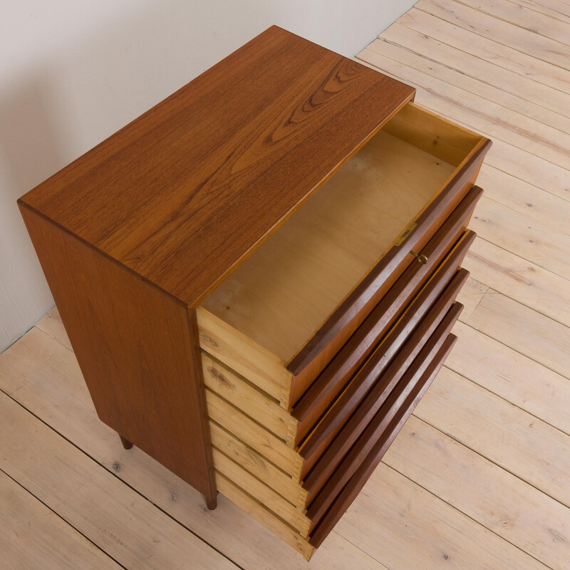 Vintage teak chest of drawers by Andreas Pedersen for Aggersund Møbelfabrik, Denmark 1968s