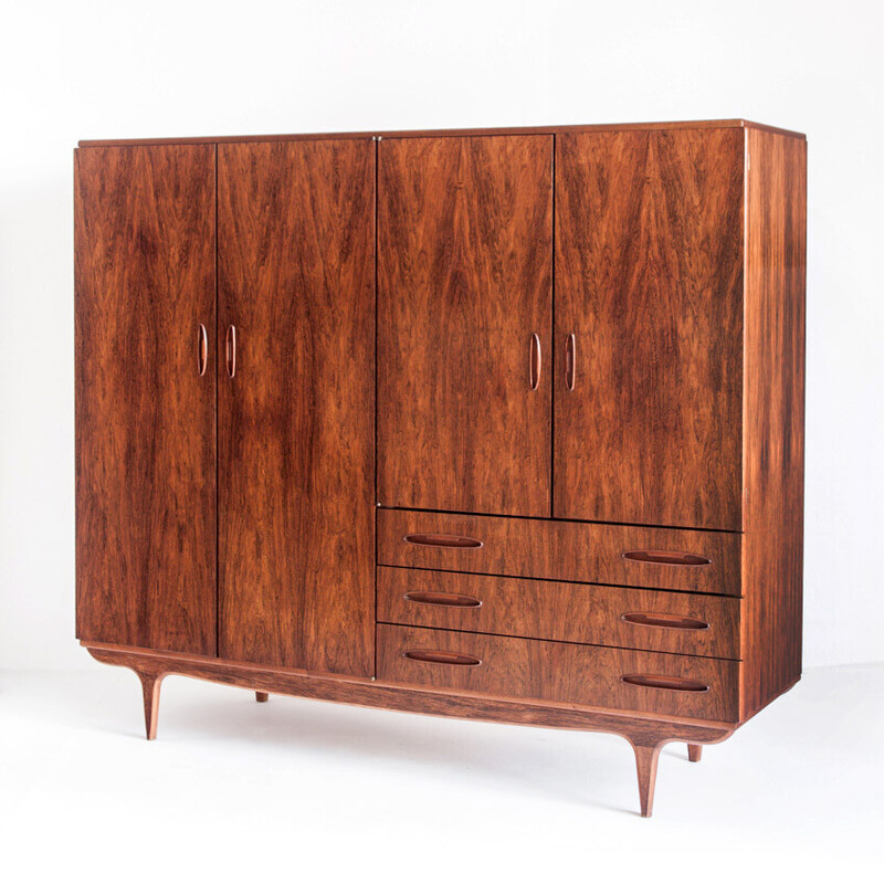 Vintage cabinet with drawers in rosewood, France 1960