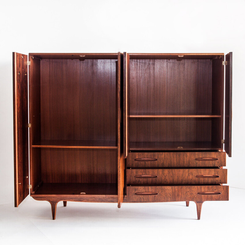 Vintage cabinet with drawers in rosewood, France 1960