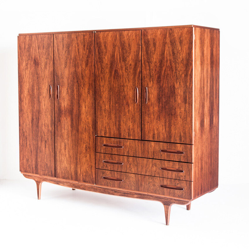 Vintage cabinet with drawers in rosewood, France 1960