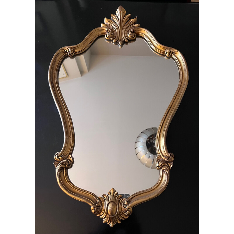 Miroir vintage en bois doré, 1950