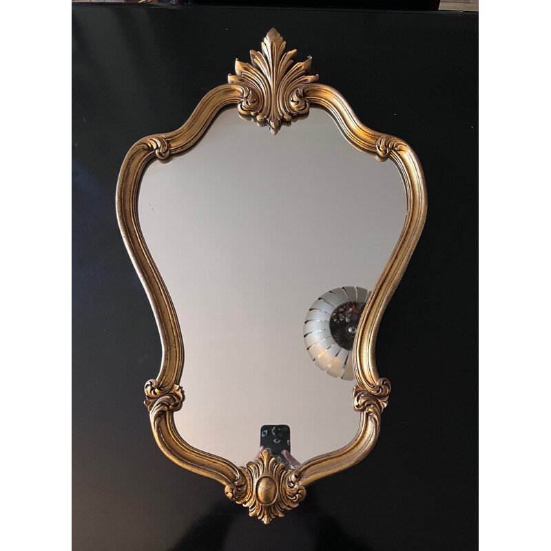 Vintage mirror in gilded wood, 1950s