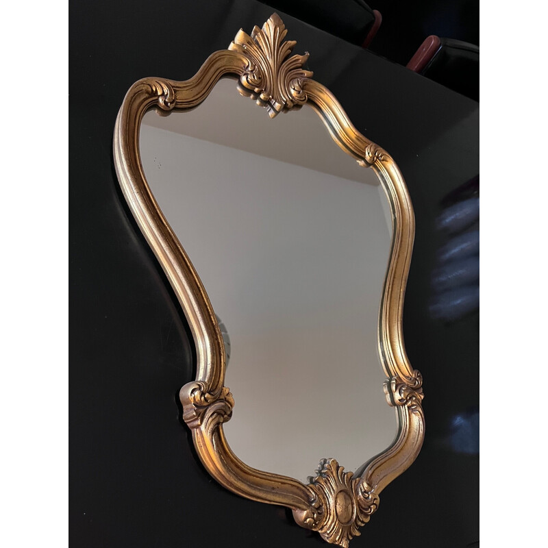 Vintage mirror in gilded wood, 1950s