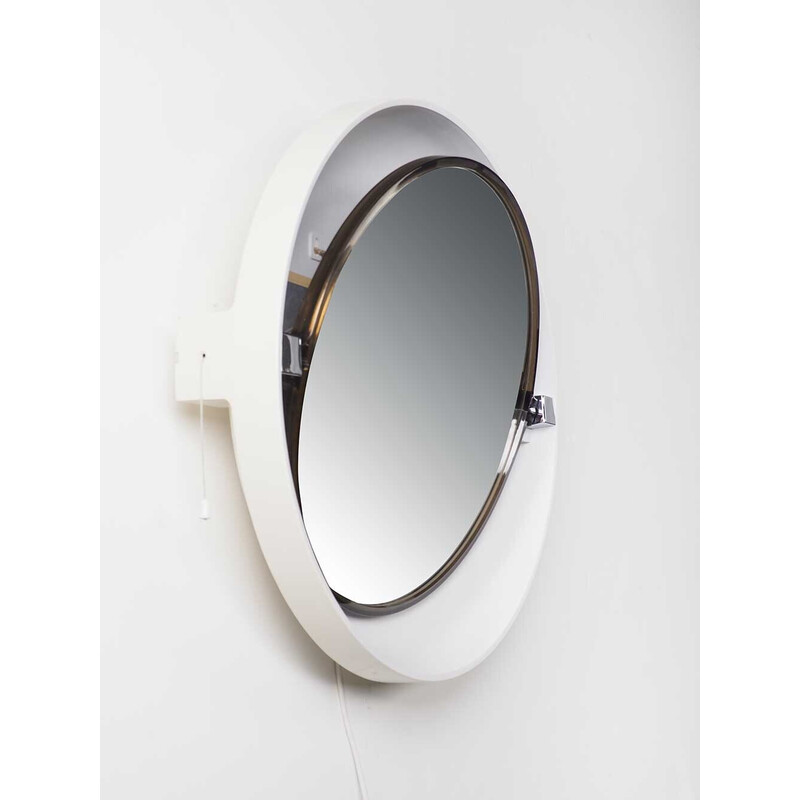 Allibert vintage round mirror with plastic frame, 1970s