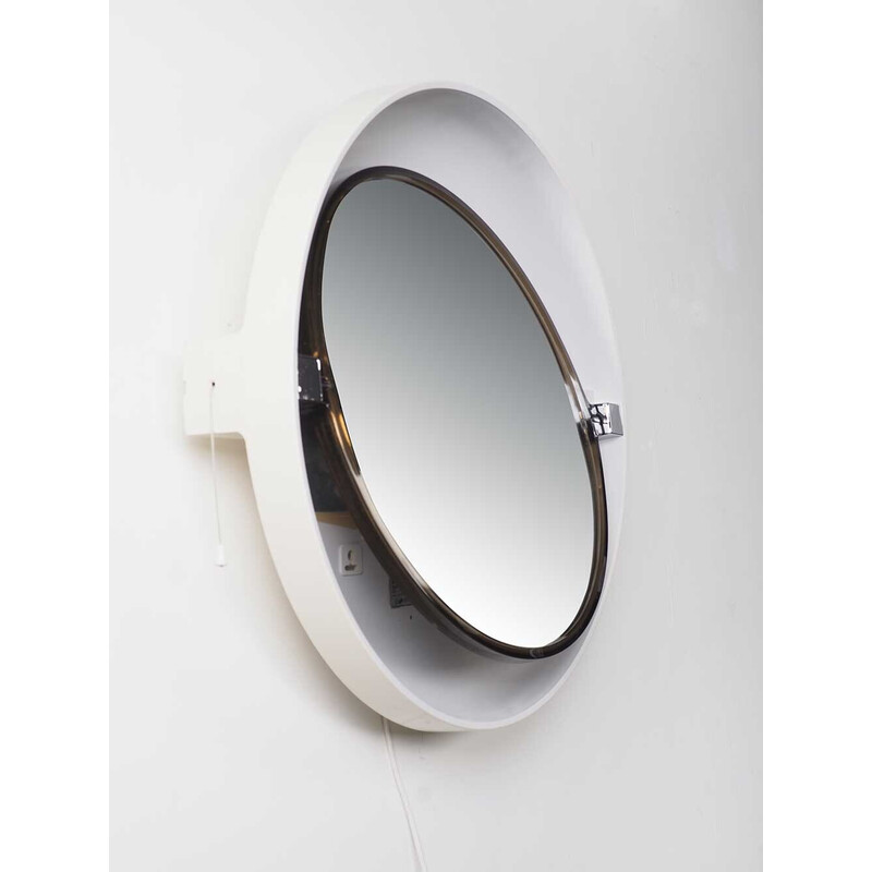 Allibert vintage round mirror with plastic frame, 1970s