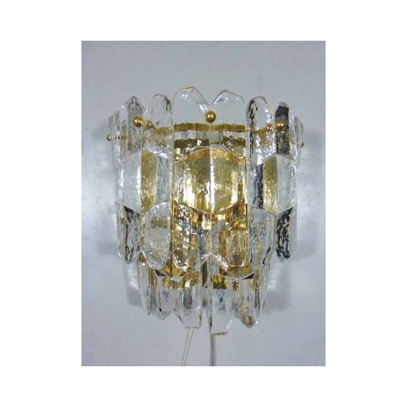 Wall lamp in glass and brass - 1960s