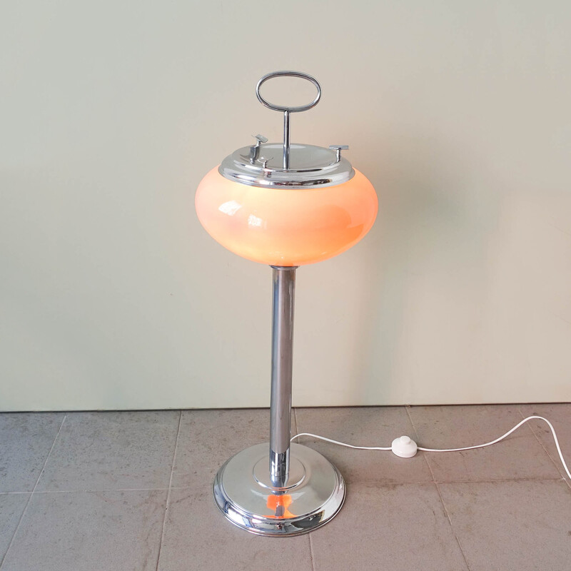 Vintage vloerlamp in opaline glas, Portugal 1960