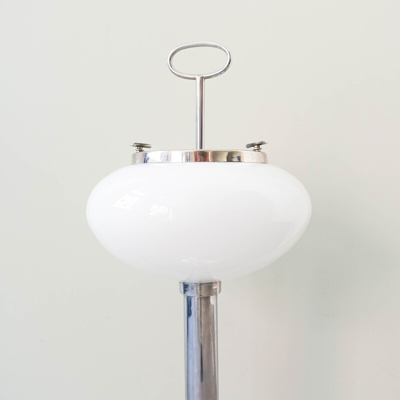 Vintage floor lamp in opaline glass, Portugal 1960s