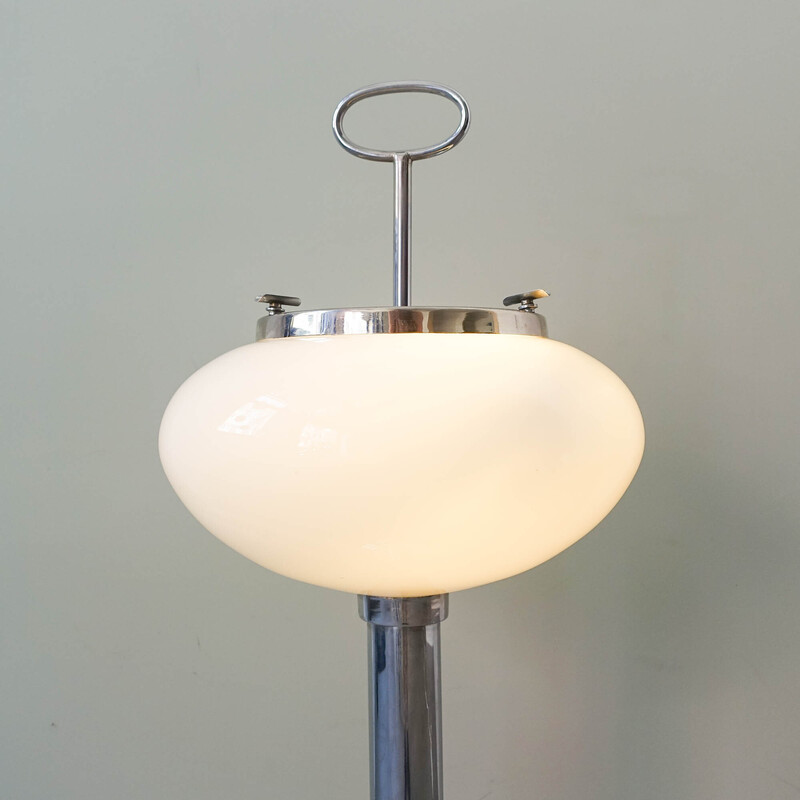 Vintage floor lamp in opaline glass, Portugal 1960s