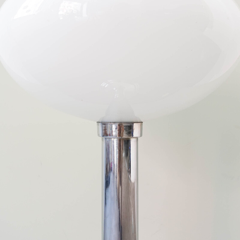 Vintage floor lamp in opaline glass, Portugal 1960s