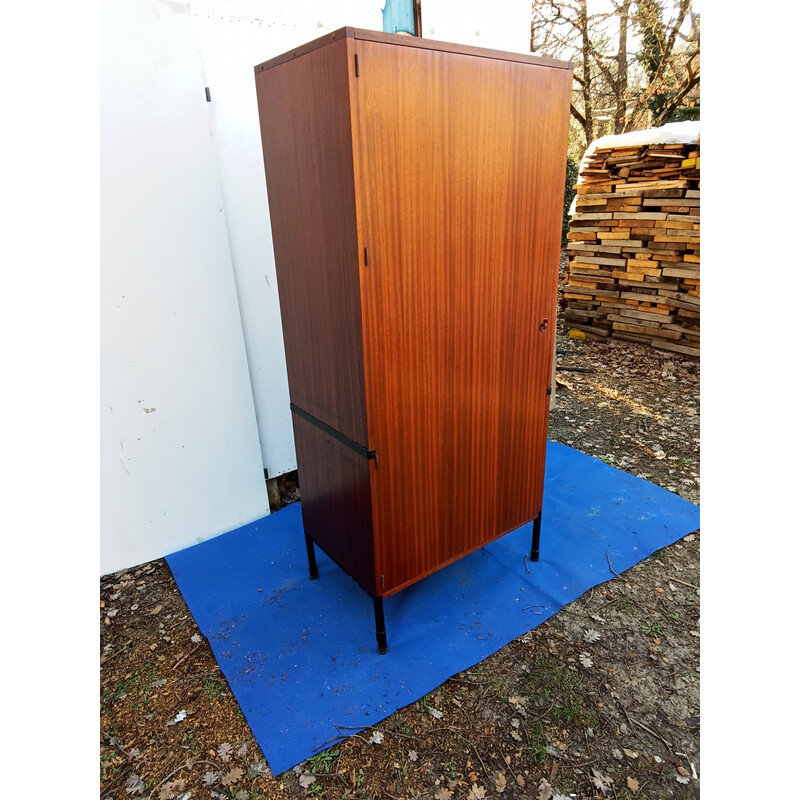 Armoire scandinave vintage en teck et métal