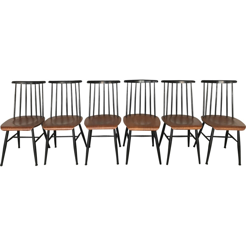 Set of 6 "Fanett" teak chairs, Ilmari TAPIOVAARA - 1960s