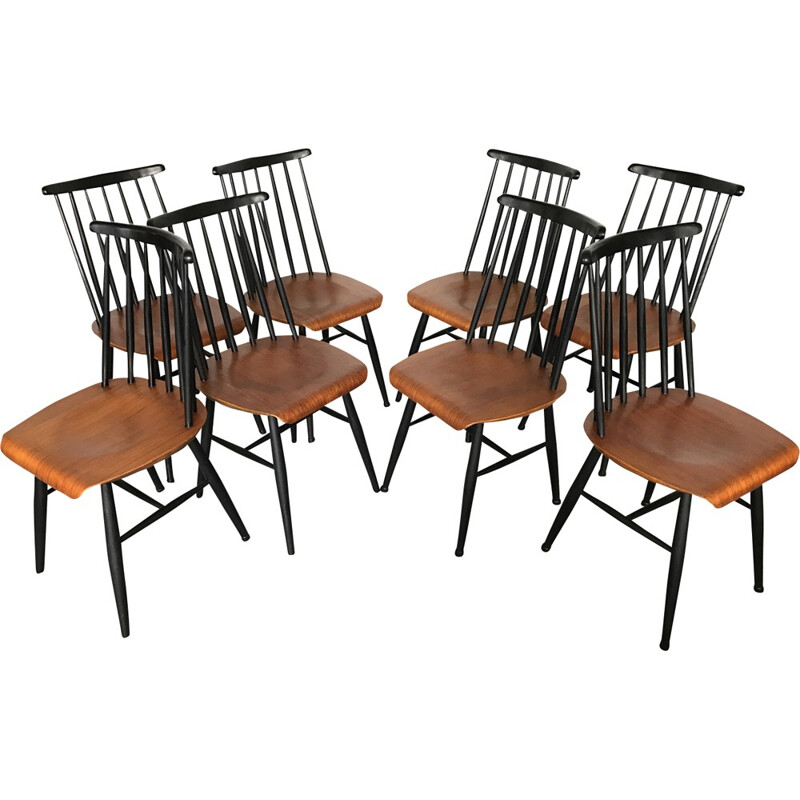 Set of 8 Fanett chairs, Ilmari TAPIOVAARA - 1960s