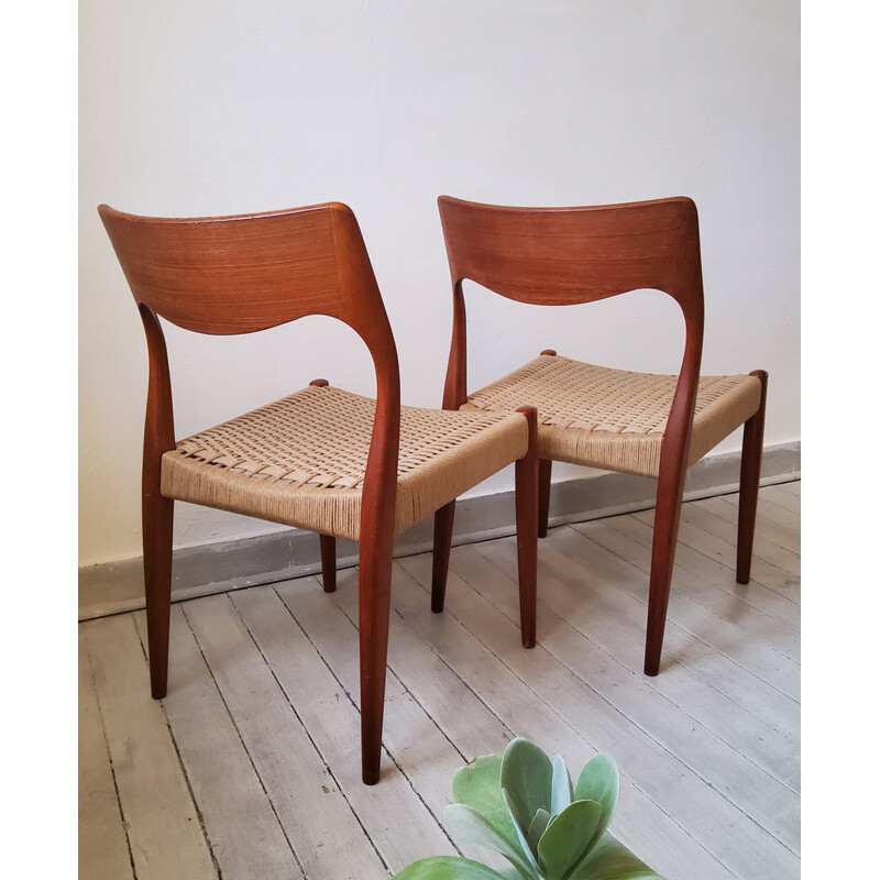 Pair of vintage rope chairs by Niels Otto Møller, Denmark 1950s