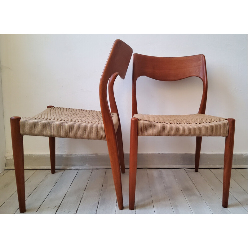 Pair of vintage rope chairs by Niels Otto Møller, Denmark 1950s