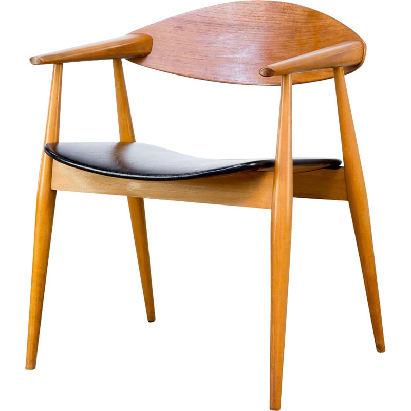 Teak plywood scandinavian chair - 1970s