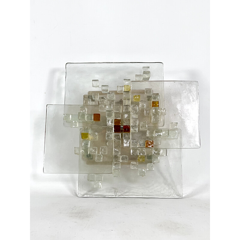 Vintage Murano glass wall lamp by Albano Poli for Poliarte, Italy 1970s