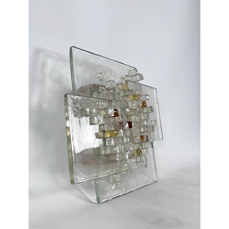 Vintage Murano glass wall lamp by Albano Poli for Poliarte, Italy 1970s