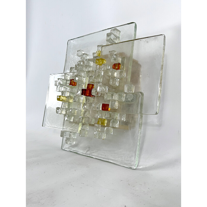 Aplique vintage de cristal de Murano por Albano Poli para Poliarte, Italia años 70