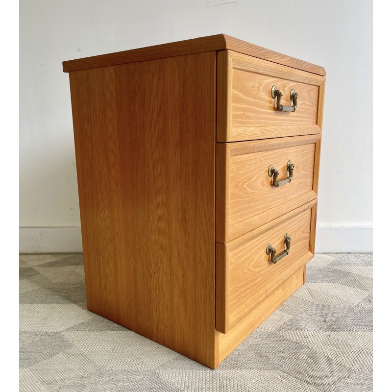 Table de chevet vintage bois et métal pour G-Plan, Royaume-Uni