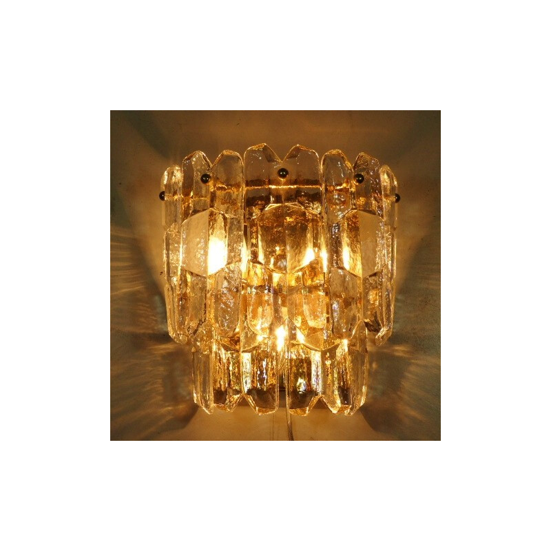 Wall lamp in glass and brass - 1960s