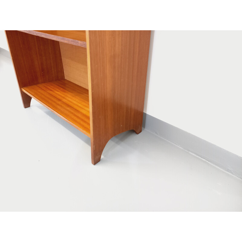 Scrivania vintage in teak e ottone, 1950-1960