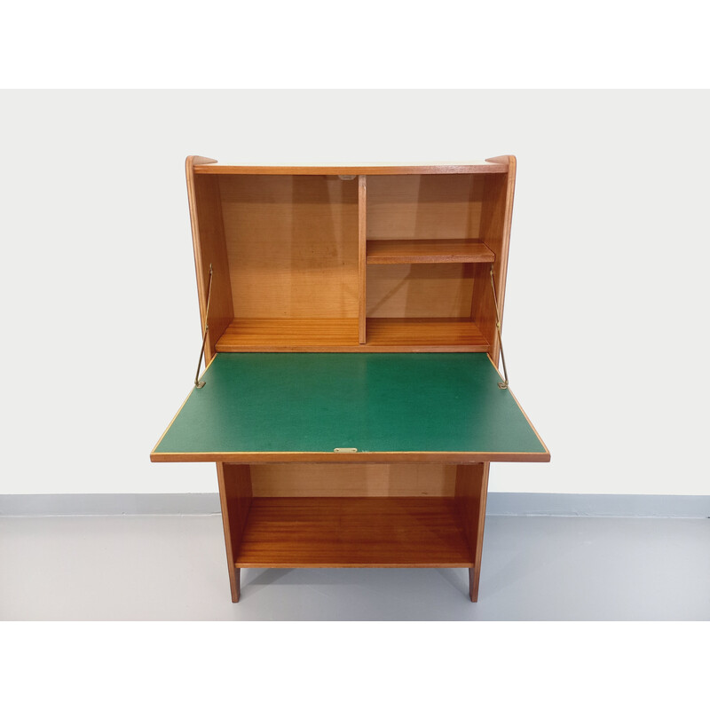 Mesa de teca e latão Vintage, 1950-1960
