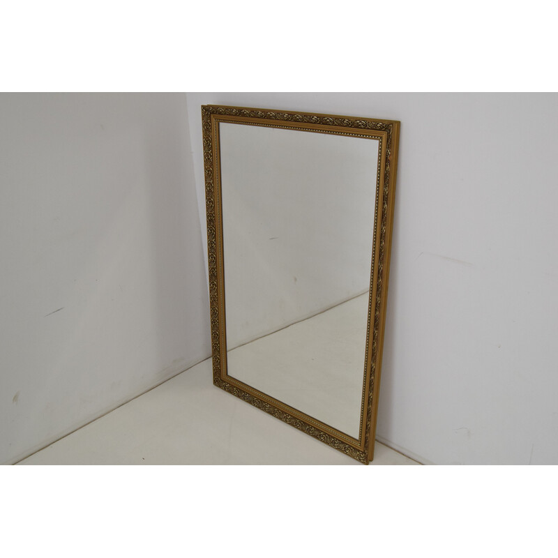 Vintage wall mirror with wooden frame, Czechoslovakia 1960s