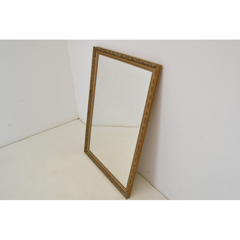 Vintage wall mirror with wooden frame, Czechoslovakia 1960s