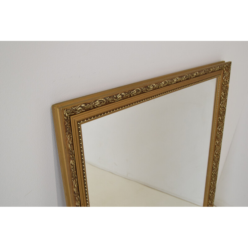 Vintage wall mirror with wooden frame, Czechoslovakia 1960s