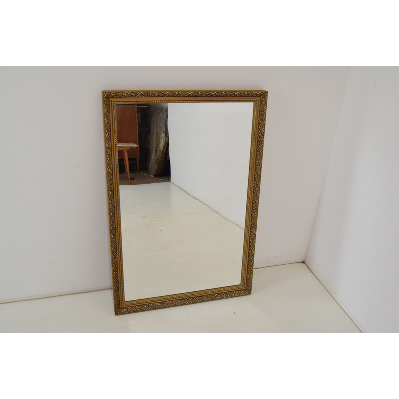 Vintage wall mirror with wooden frame, Czechoslovakia 1960s