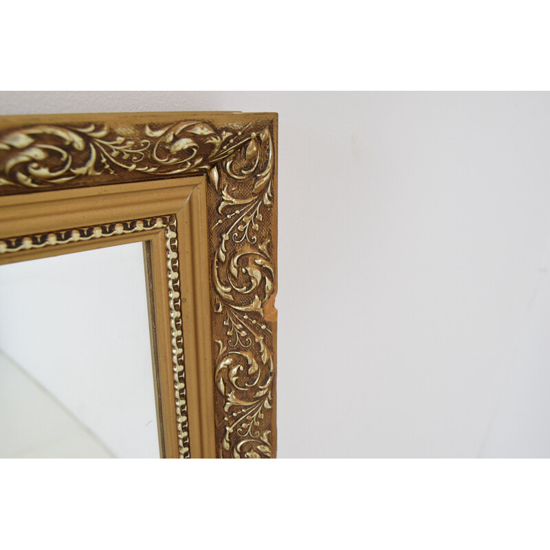 Vintage wall mirror with wooden frame, Czechoslovakia 1960s