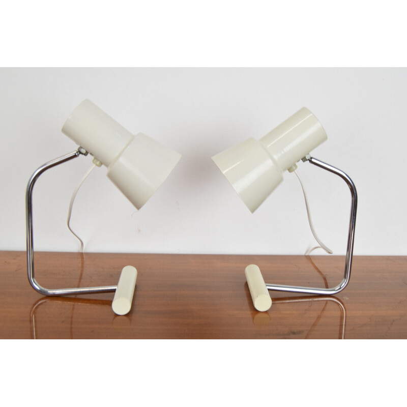 Paire de lampes de table vintage par Josef Hurka pour Napako, Tchécoslovaquie 1970