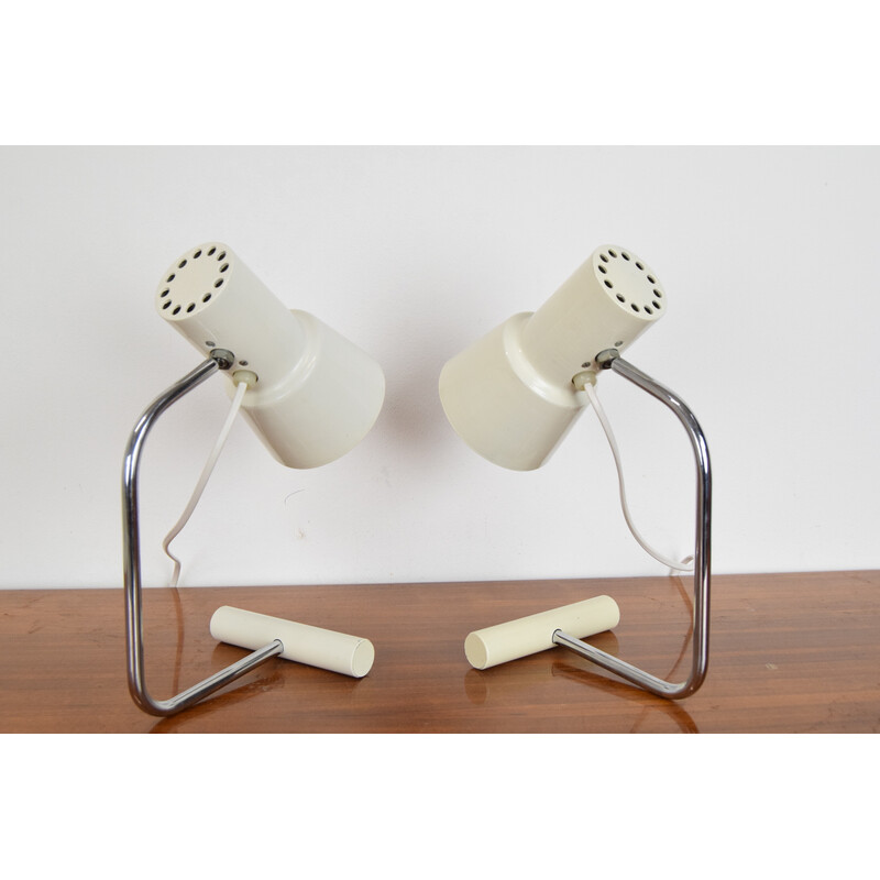 Pair of vintage table lamps by Josef Hurka for Napako, Czechoslovakia 1970s