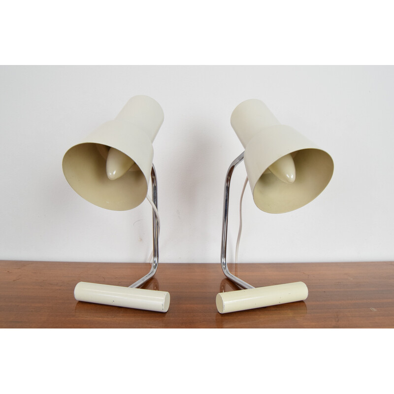 Pair of vintage table lamps by Josef Hurka for Napako, Czechoslovakia 1970s