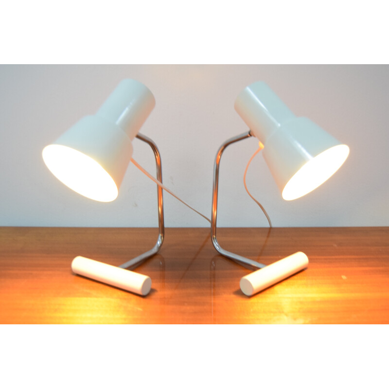 Pair of vintage table lamps by Josef Hurka for Napako, Czechoslovakia 1970s