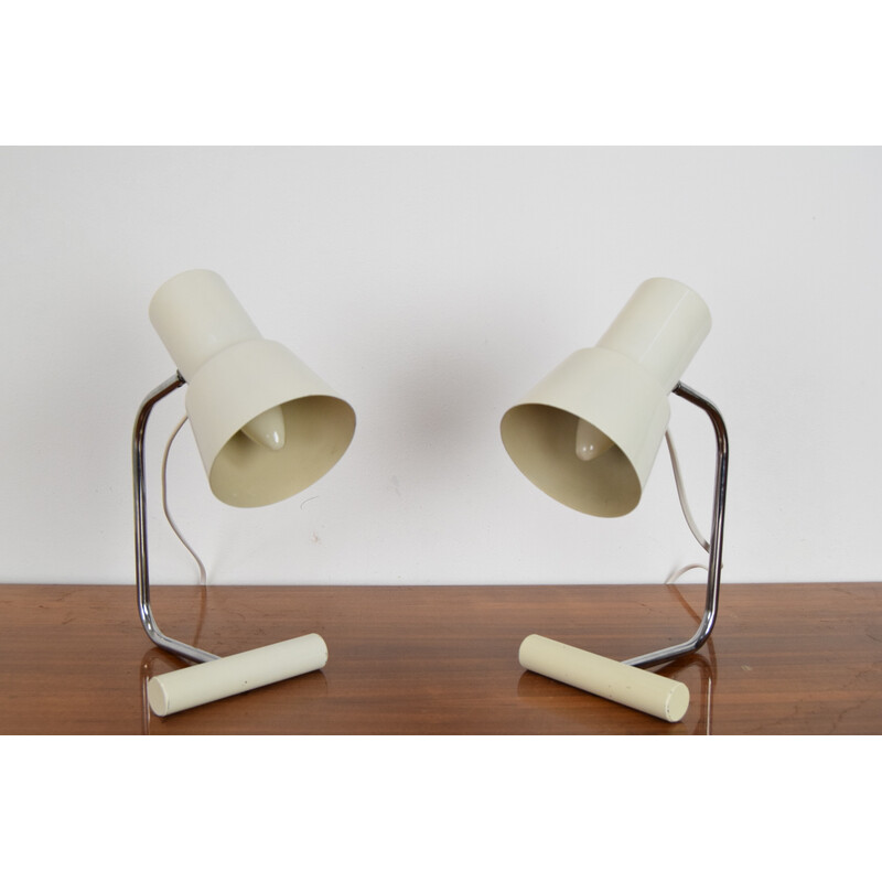 Pair of vintage table lamps by Josef Hurka for Napako, Czechoslovakia 1970s