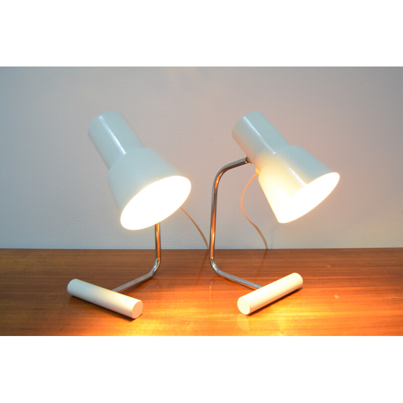 Pair of vintage table lamps by Josef Hurka for Napako, Czechoslovakia 1970s