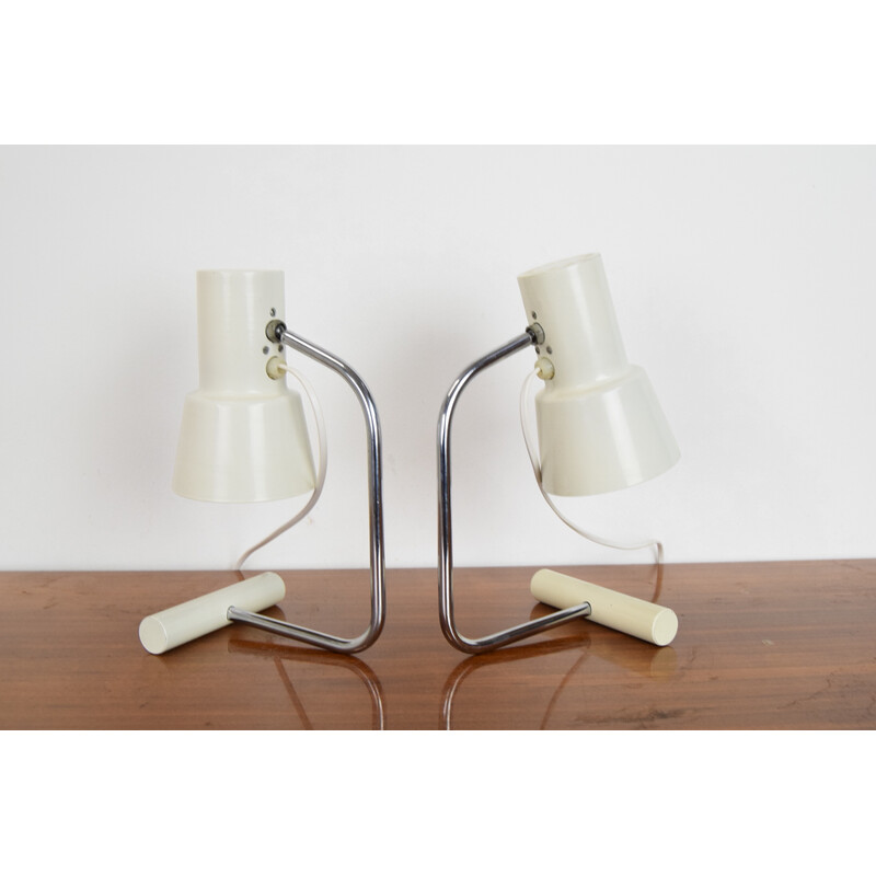 Pair of vintage table lamps by Josef Hurka for Napako, Czechoslovakia 1970s