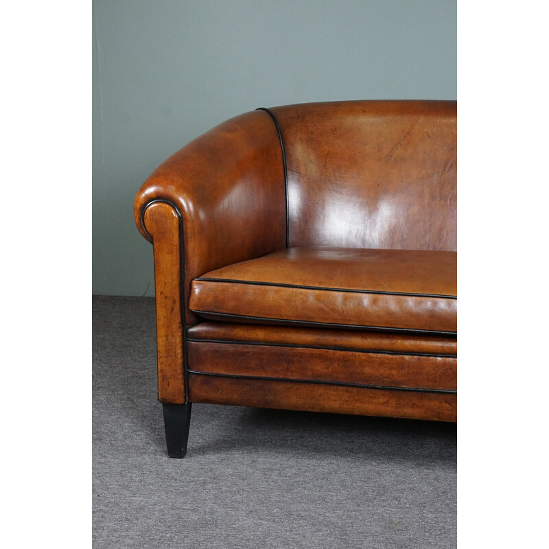 Vintage sheep leather sofa by Thijs
