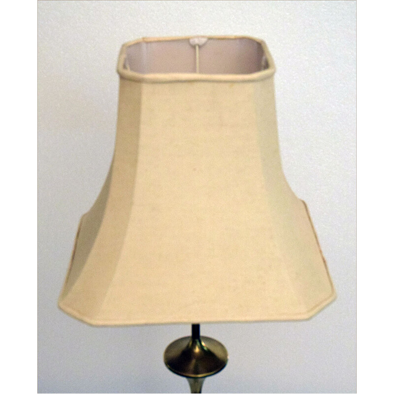 Vintage Stehlampe aus Messing und Mahagoni, 1950er Jahre