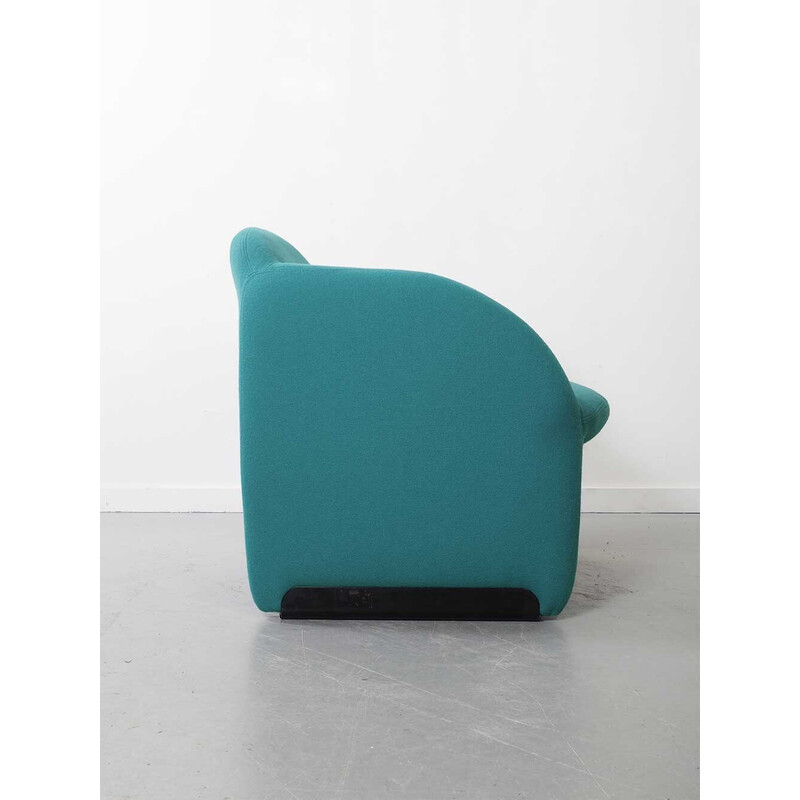 Vintage armchair in turquoise wool by Pierre Paulin for Artifort, France 1980s