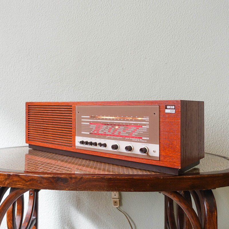 Radio vintage en teck de Wega, 1960