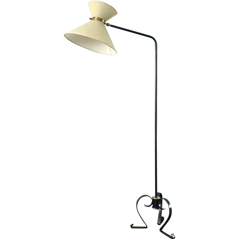 Vintage diabolo floor lamp by René Mathieu for R. Lunel, 1950